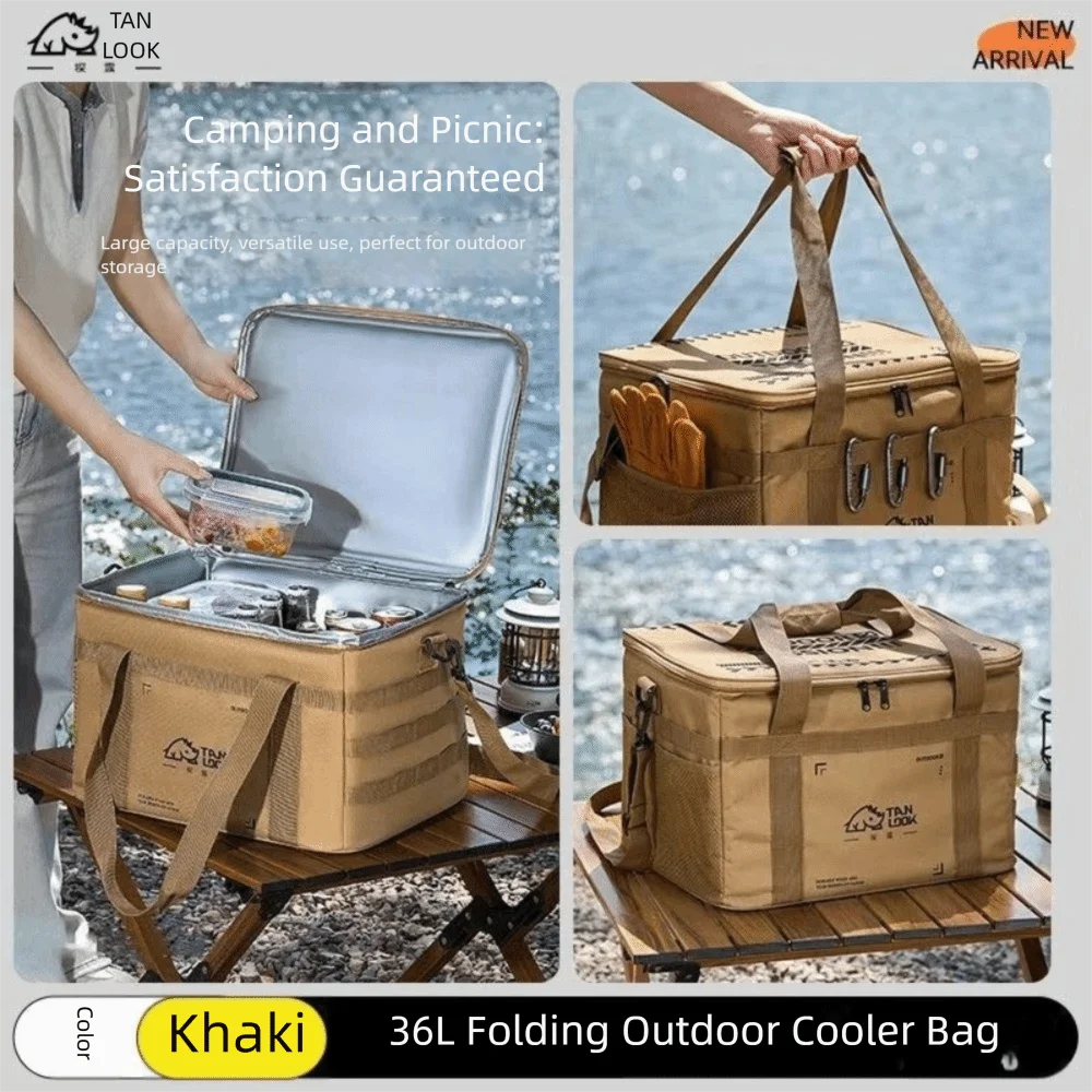 Nieuwe 36L Camping Warmte Opbergzakken Opvouwbare Waterdichte Innerlijke Opbergdozen Stevige Grote Capaciteit Isolatie Tas Outdoor - imagen 3
