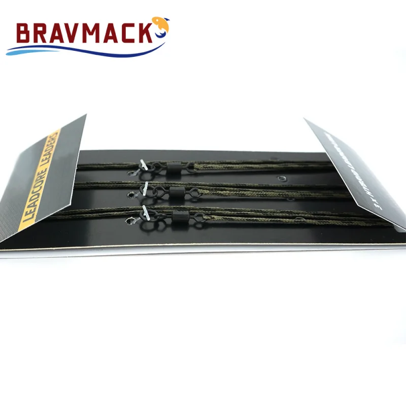 3pcs/set Carp Fishing Accessories Ready Leadcore Swivels Quick Change 12 Strand Braid Hooklink - imagen 3