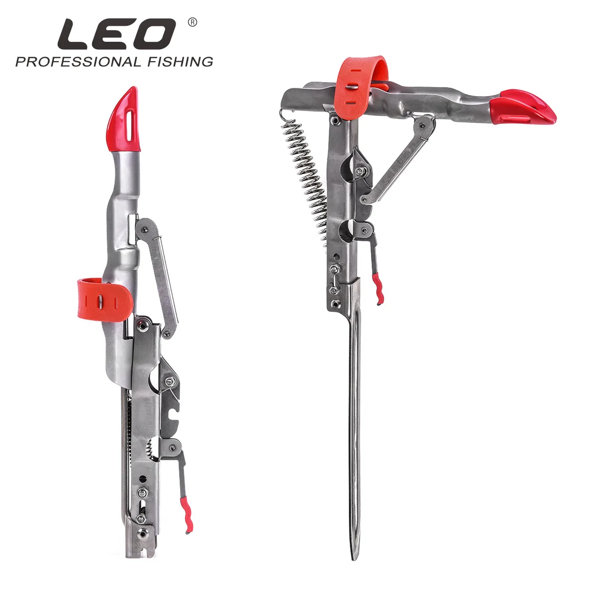 Soporte para caña de pescar, resorte automático, totalmente de acero inoxidable, sensibilidad ajustable, plegable, accesorios de pesca