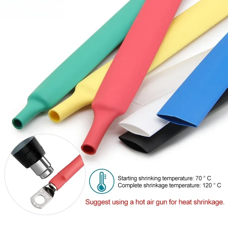Tubo termorretráctil 2:1, 1 ~ 210mm de diámetro, aislamiento de poliolefina de colores, conexión de tubo retráctil, funda protectora de cable eléctrico, 1 metro - imagen 2