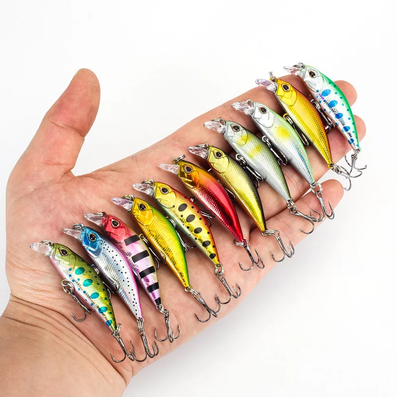 Juego de Señuelos de Pesca de pececillos mixtos y lentos de 4,5 CM/5G, Wobbler Crankbait, anillo de cuentas, cebo duro Artificial, Mini Señuelos de Pesca de carpa - imagen 4