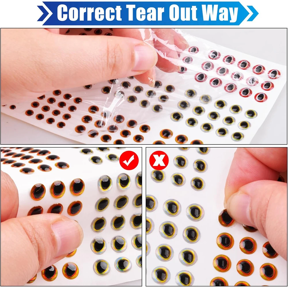732 Uds. Ojos de pesca para señuelos, ojos de pez holográficos, Kit de fabricación de cebo de pesca, Material de atado de moscas, aparejos de pesca - imagen 4