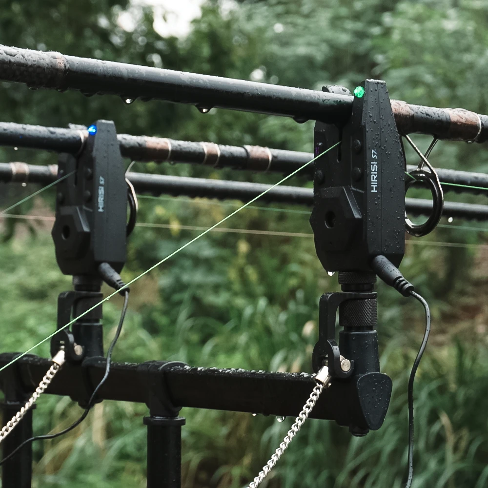 Hirisi-Juego de alarma de pesca de carpa inalámbrica, indicador de alarma de mordedura impermeable, aparejos de pesca de carpa, 1 + 2 juegos, accesorios de pesca S7 - imagen 5