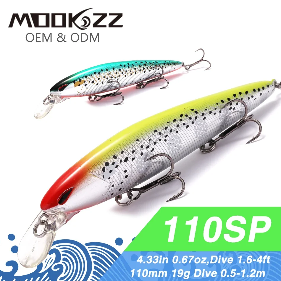 MOOKZZ Señuelos de Pesca artificiales, cebos Wobblers de alta calidad, suspensión caliente, modelo Crankbaits 19g
