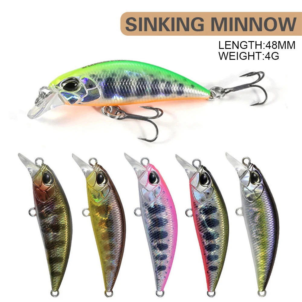 4,8 cm 4g señuelo de pesca Micro Minnow Wobbler RYUKI hundimiento cebo duro Artificial Jerkbait Swimbait pequeño flujo trucha cebo para lubina - imagen 3