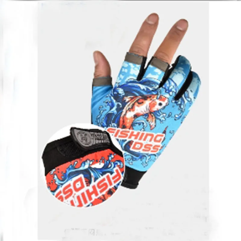 1 par de guantes de pesca para hombres y mujeres, subprotección solar de carretera de pesca de verano y guantes finos transpirables antideslizantes con corte de tres dedos - imagen 5