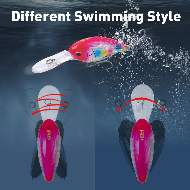 Kingdom-Señuelos de pesca flotantes que se hunden, 62mm, 21,8g, Crankbait, cebos duros artificiales, Trolling, recuperación, señuelo de pesca de mar - imagen 4