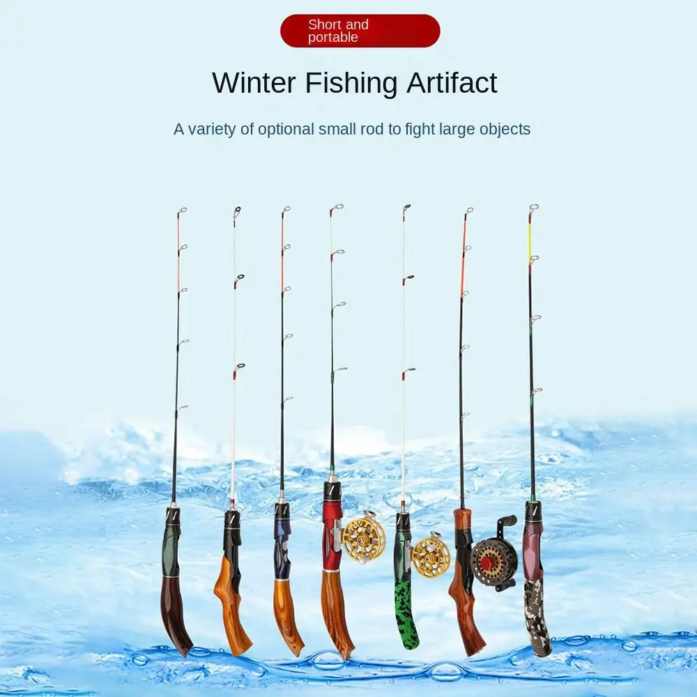 Cañas de pescar en hielo para invierno, pluma de pesca en hielo retráctil, caña de pescar en hielo giratoria de carbono, 2024 - imagen 3