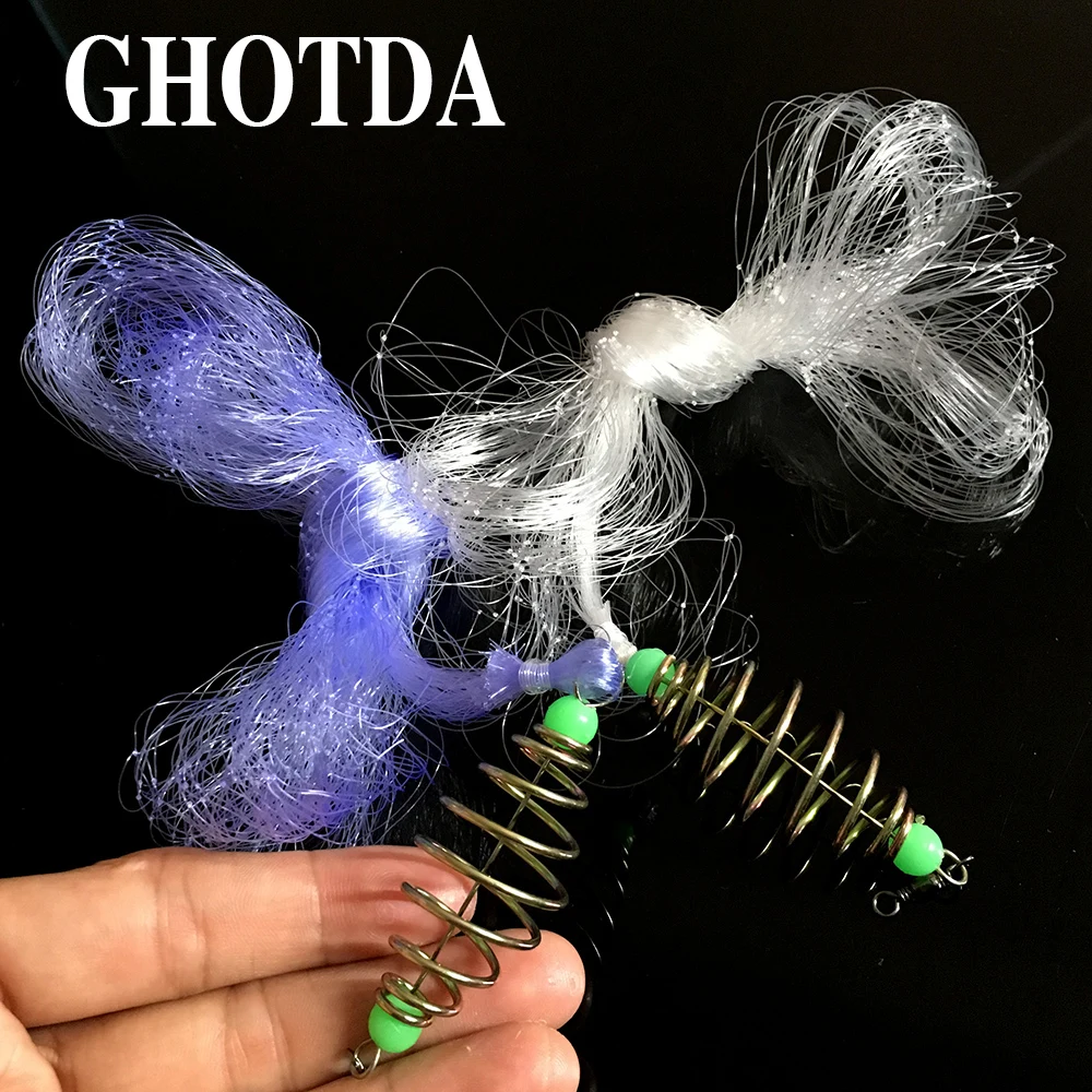 Ghotda-red de Pesca de carpa, aparejos de Pesca de resorte de cobre, red de Pesca con cordones luminosos, red de malla nocturna de 10 tamaños - imagen 2