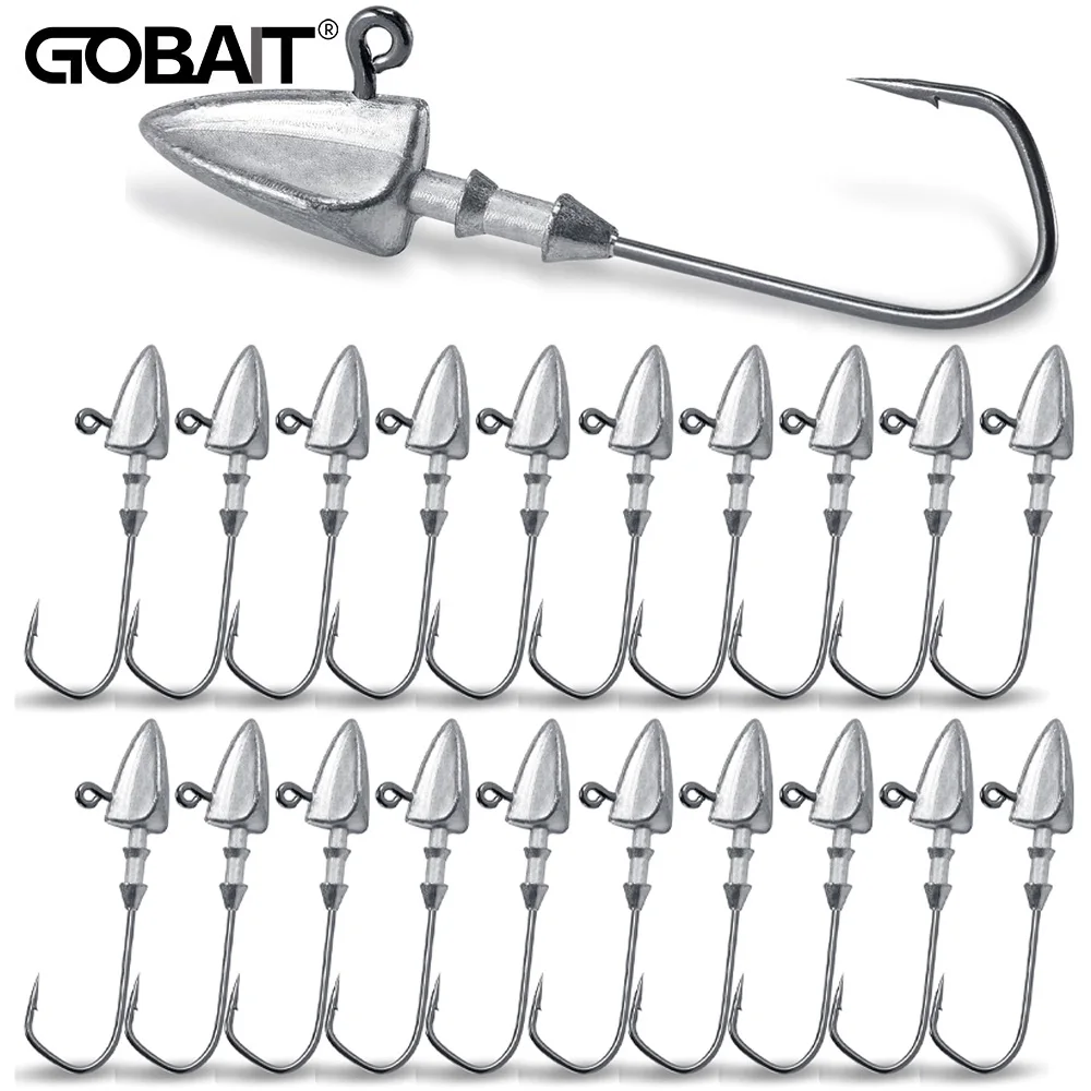 Anzuelo con cabeza de anzuelo de Metal, 3,5g, 10g, 21g, 35g, peso, vástago de manivela, anzuelo afilado, equipo de plomo, Pesca para señuelo suave, aparejos de Pesca Texas Rig