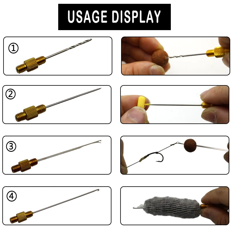 Herramientas de pesca de carpa multifunción, herramientas de núcleo de plomo, agujas de empalme, taladro de Boilie, accesorios para pesca de carpa - imagen 4