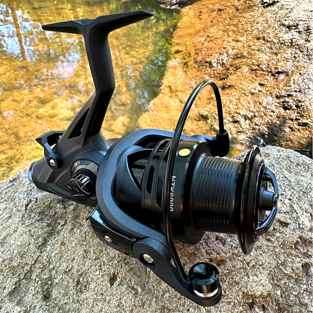 Carrete de pesca giratorio de doble freno delantero y trasero 3000/4000/5000/6000 16KG arrastre máximo alimentador de carpa equipo de pesca viaje surf - imagen 3