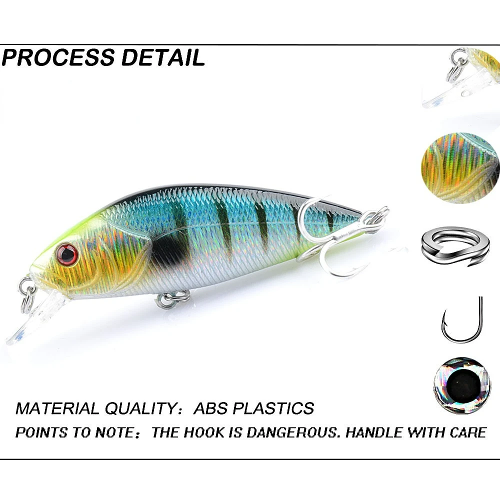 Señuelo flotante para pesca de pececillos, cebo Artificial de 6,95 cm y 6,5g, Wobbler, Crankbaits, Jerkbait - imagen 4