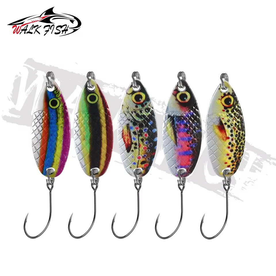 WALK FISH 1 Uds 2g/3g 22mm/35mm señuelo giratorio de Metal flujo de lentejuelas de Metal tira blanca semillas de melón cebo Artificial de Pesca giratorio - imagen 2