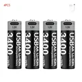 USB AA 3400mWh 4PC