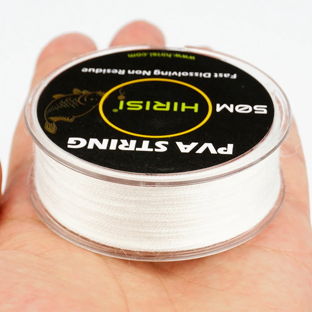 Hirisi-rollo de cuerda PVA para pesca de carpa, 100m, disuelve para pesca de carpa, Boilie y cebo de pesca de carpa, accesorios de pesca - imagen 2