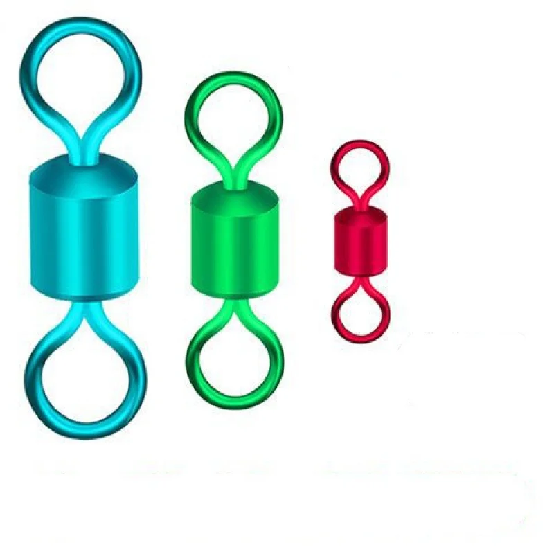 Accesorios de conector de señuelo giratorios de pesca, Clip Tipet de arrastre, anillo de goma de aleación de rotación de alta velocidad, lote de 10 piezas en oferta
