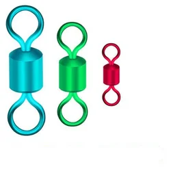 Accesorios de conector de señuelo giratorios de pesca, Clip Tipet de arrastre, anillo de goma de aleación de rotación de alta velocidad, lote de 10 piezas en oferta