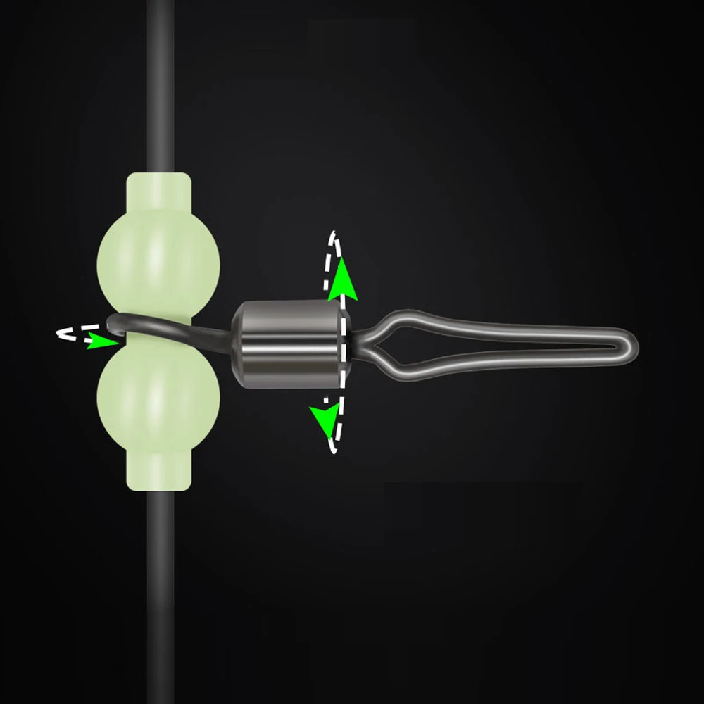 DNDYUJU 20pcs Luminous Gourd Fishing Swivels Fishing Rolling Swivels Connector Fishing Hook Accessories Fishing Tools - imagen 5