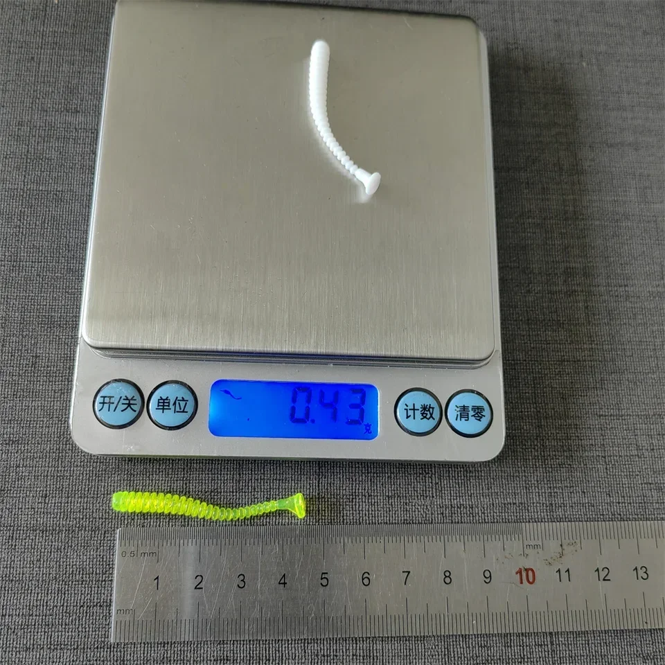 Señuelos blandos de silicona para pesca, cebos de gusanos de 0,43g/45mm, Mini Jigging Wobblers, Swimbaits artificiales para lubina y carpa, 50 piezas - imagen 5