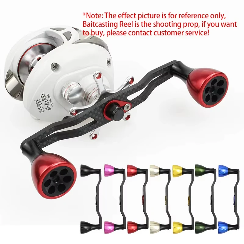 Mango de pesca de fibra de carbono de 130MM, perillas de aleación, agujeros de 7x4mm/8x5mm para carrete de gota de agua Dawa/Shmano Baitccast DIY - imagen 5