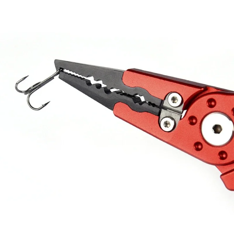 Alicates de Pesca de 7,3 pulgadas, subabrazadera de aleación de aluminio, controlador de pescado, cortadores de alambre de anillo superior, Control de peces, Accesorios de Pesca marina - imagen 3