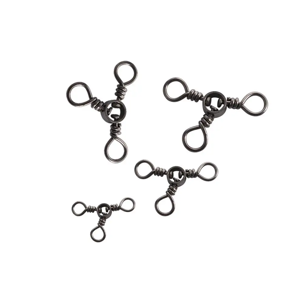 Equipo de pesca anzuelo giratorio de níquel negro para anzuelos de carpa giratorios de pesca de tres vías conector de pesca giratorios Trigeminos - imagen 4