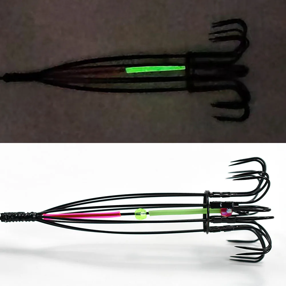 MNFT Potera luminosa para calamar – Señuelo con jaula para cebo - imagen 3