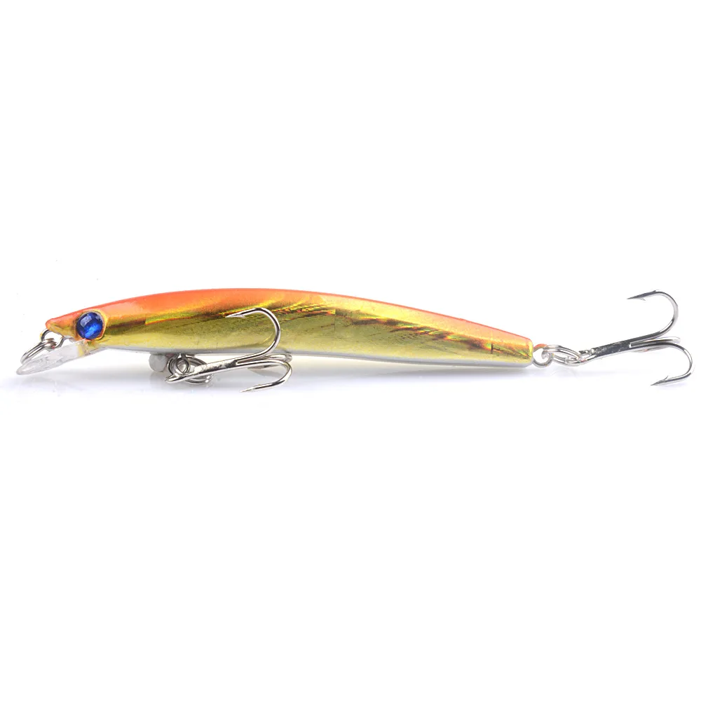 Wobbler Minnow cebo Artificial de plástico duro flotante, señuelo de pesca, aparejos de lubina, ojos 3d, Topwater, 2 anzuelos, Crankbait, 1 unidad - imagen 5