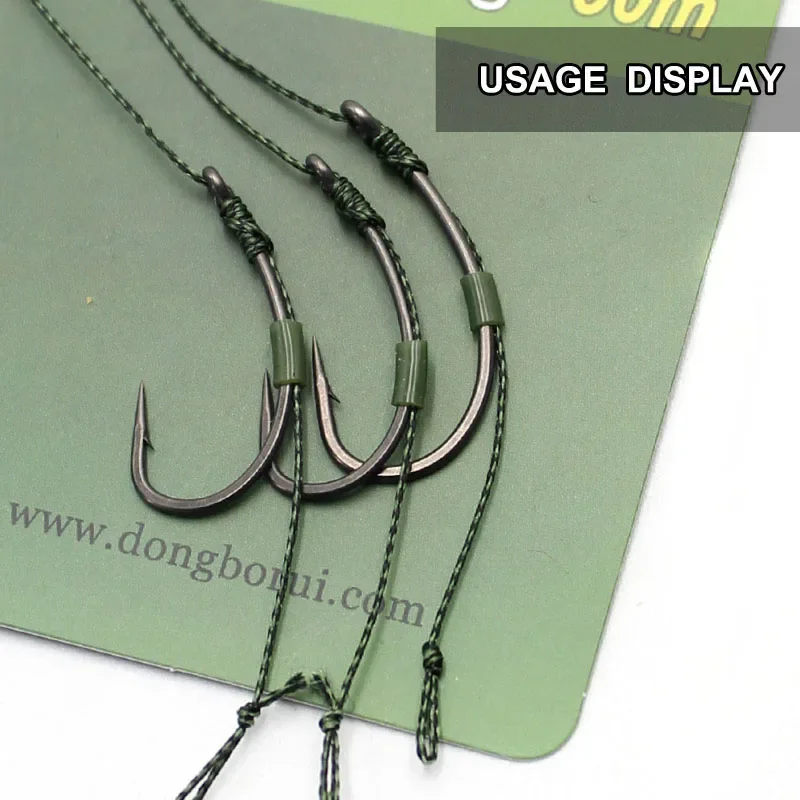 Línea de pesca de carpa trenzada suave de 50m para aparejo de pelo, anzuelo recubierto, aparejos de pesca con alimentador grueso de carpa expertos - imagen 5