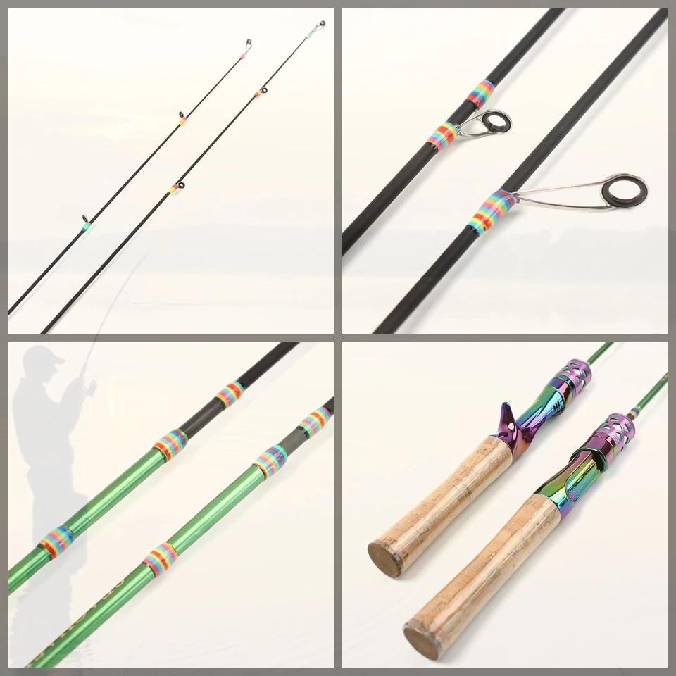 Caña de trucha de cuatro secciones: caña de pescar en miniatura portátil, brillante y de grado profesional. Cuerpo de fibra de carbono con punta sensible. - imagen 3