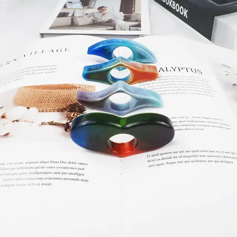 Marcapáginas de pulgar hecho a mano, Molde de resina Epoxy de cristal, soporte de página de libro, molde de silicona, herramienta de accesorios de lectura para manualidades DIY - imagen 4