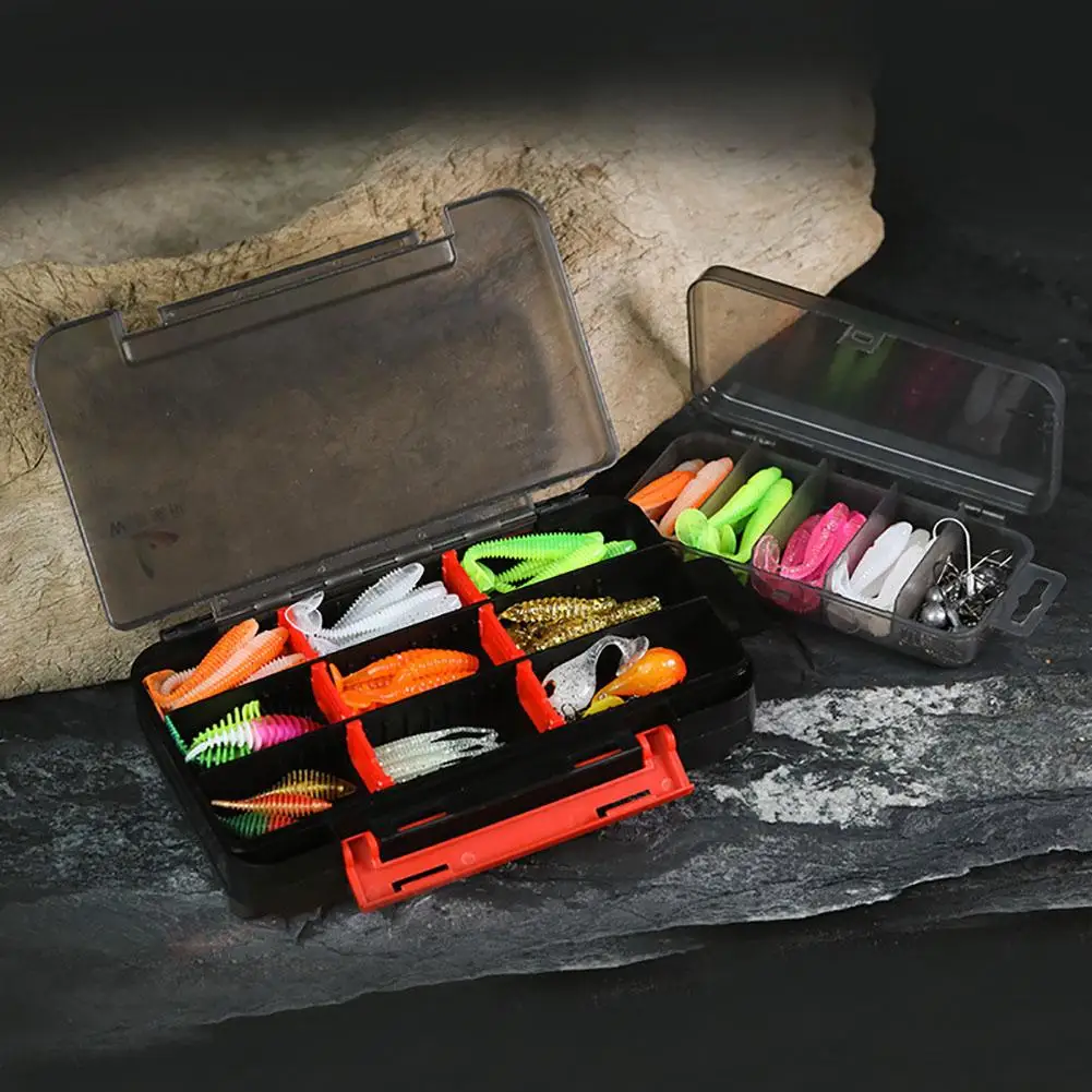 Kit de Señuelos de Pesca con cabeza de plantilla, juego de anzuelos de bola redonda para gusanos blandos, Adecuado para agua salada y dulce, con caja de aparejos, 75/35 piezas - imagen 3