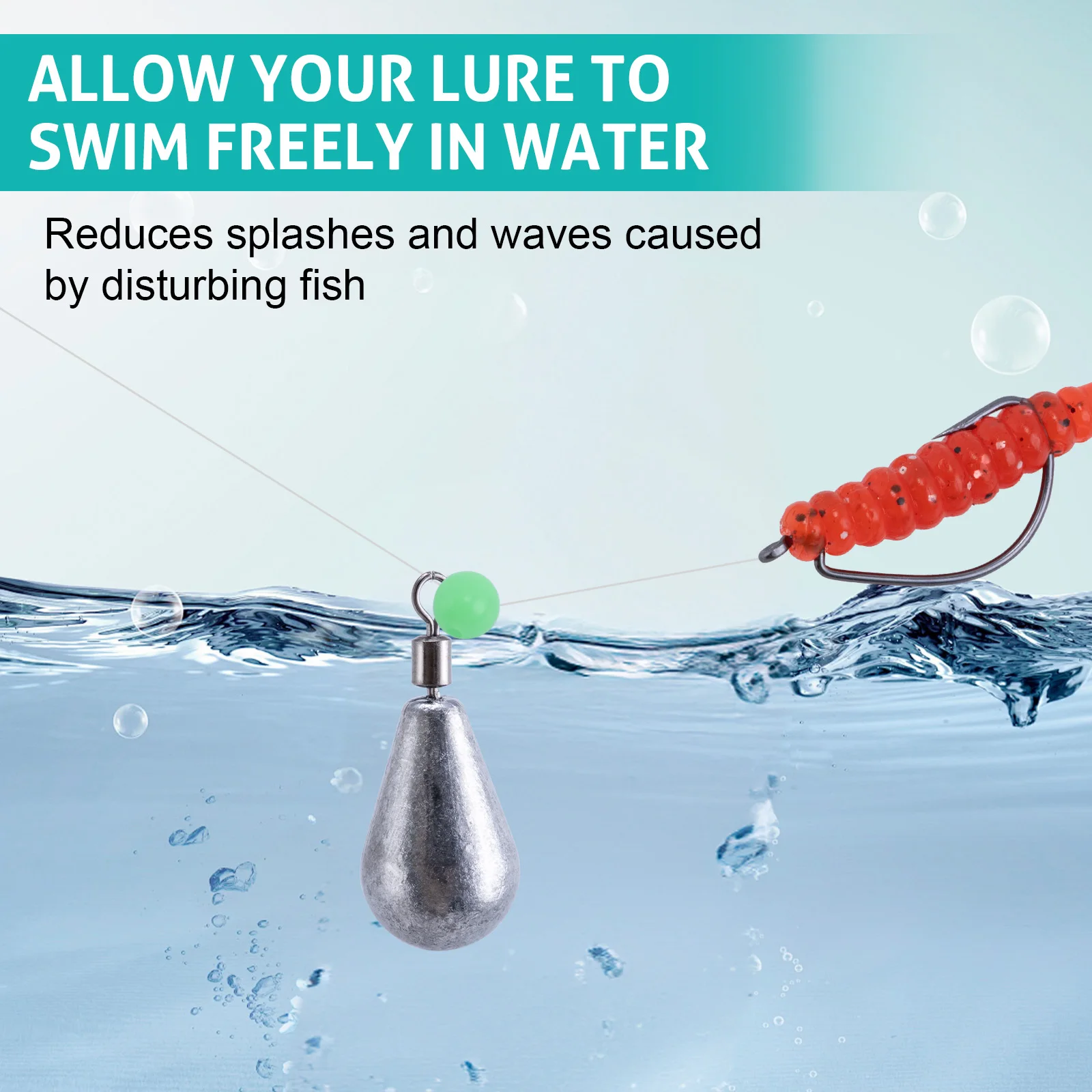 Goture 1/caja de plomos de pesca, surtido de pesas, plomo, forma ovalada, fundición de lubina, gusano, aparejos de bala para pesca en agua dulce y salada - imagen 4