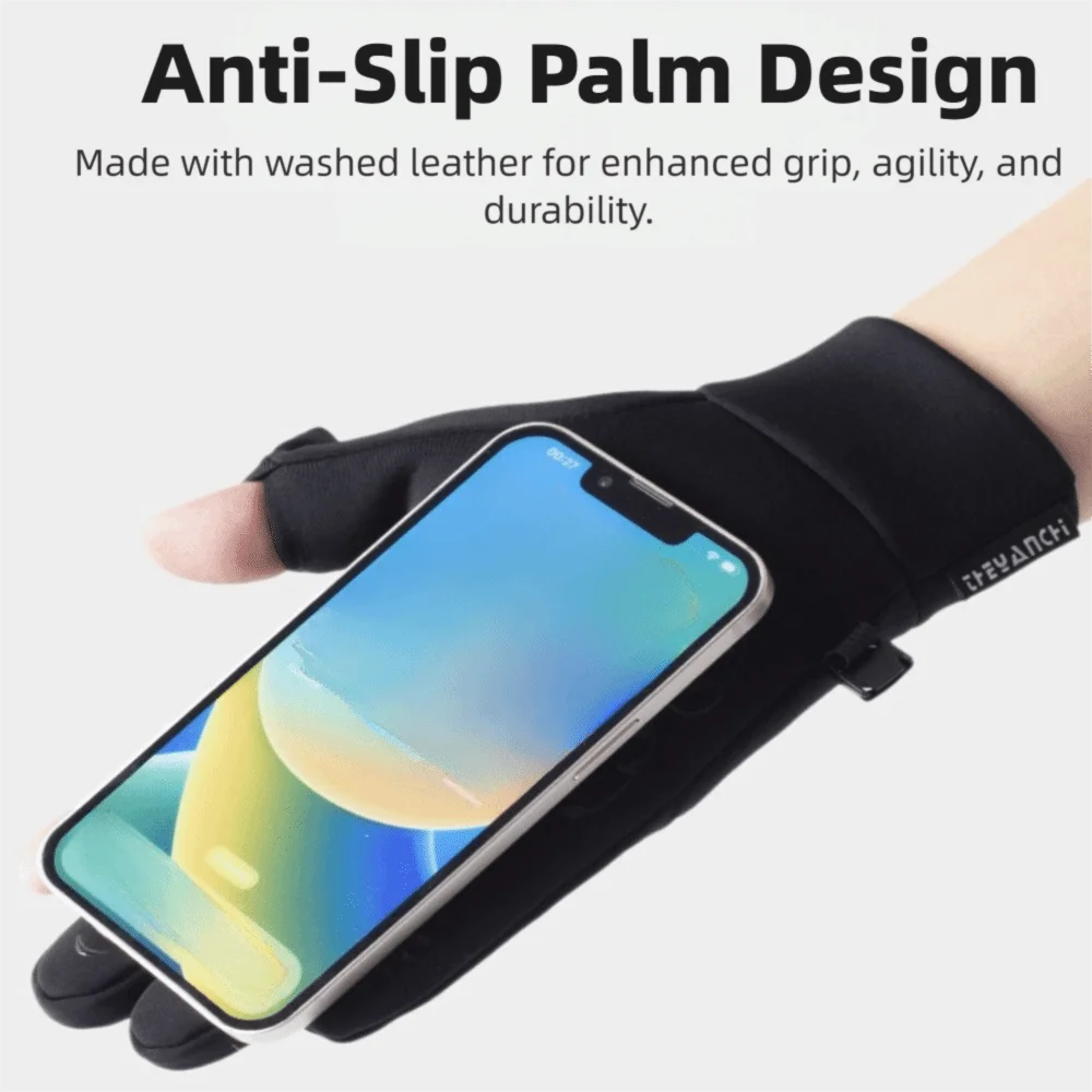 Un par de guantes cálidos de invierno resistentes al frío, resistentes al viento, impermeables, térmicos, con dedos completos, pantalla táctil, engrosados extendidos - imagen 5