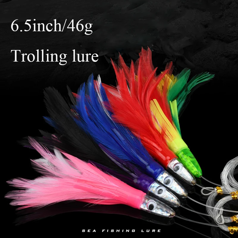 1 unidad de faldas de calamar GT, señuelo de pesca suave, 16cm, 46g, señuelo de pesca UV, falda de plumas de pulpo, cebo acrílico Artificial para atún