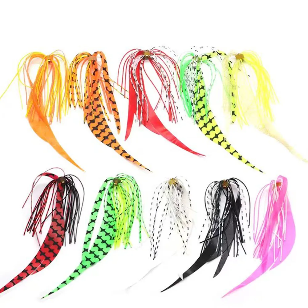 50 unids/lote falda luminosa de silicona cinturón ayuda aparejo señuelo cebo barba pesca Inchiku gancho accesorios de mar aparejos de pesca