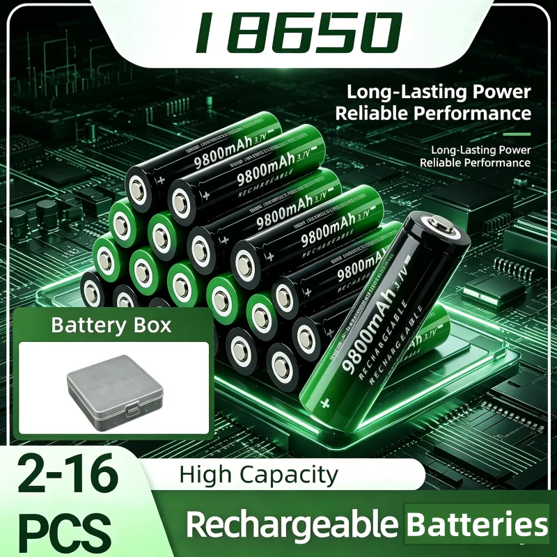 Batería 18650 3.7V 9800mAh alta calidad para linterna de pesca - imagen 2