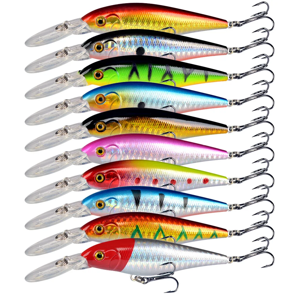 10 Uds. Señuelo de pesca Minnow, cebo Artificial duro, cebo biónico para peces, Wobblers de pesca, Crankbait, perca, aparejos de pesca de carpa - imagen 4