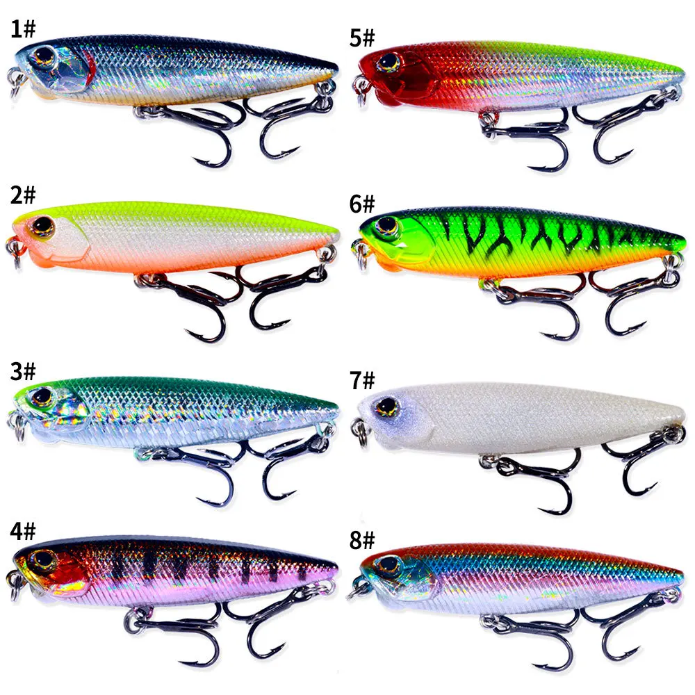 Señuelos De Pesca De superficie, cebos duros para caminar, palo flotante, Wobblers, enchufe, 6,5 cm, 6g - imagen 5
