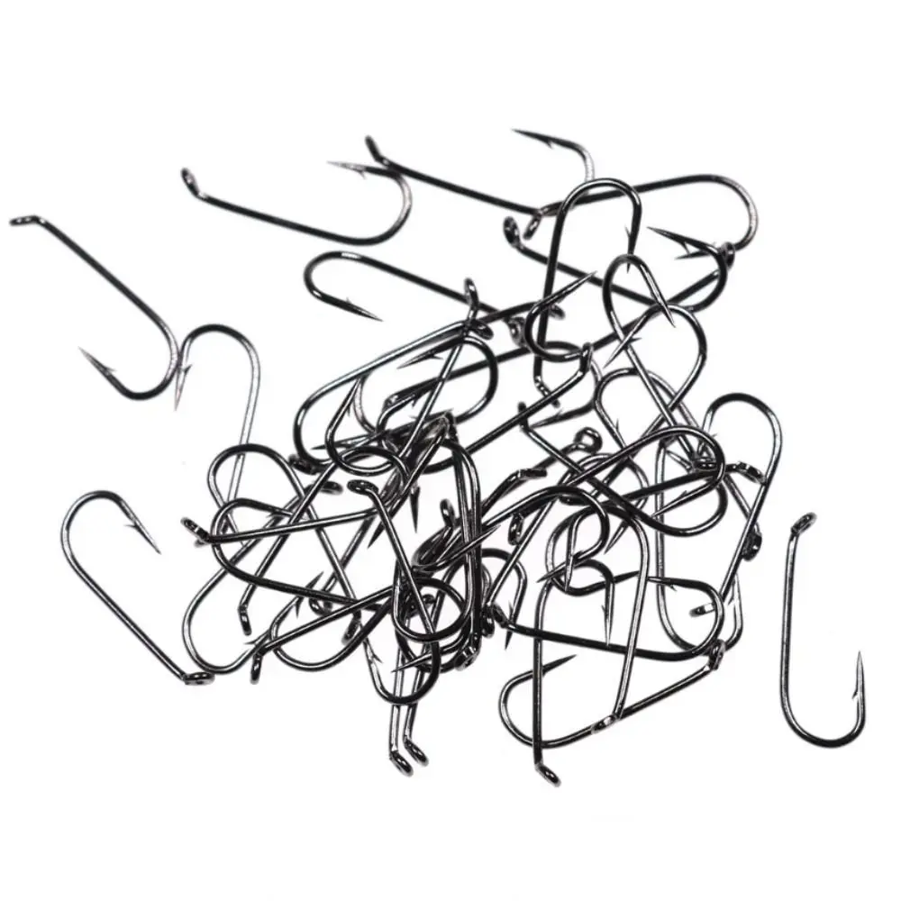 Anzuelos de pesca con mosca seca, anzuelos de acero de alto carbono, de caña larga, 100 piezas - imagen 3