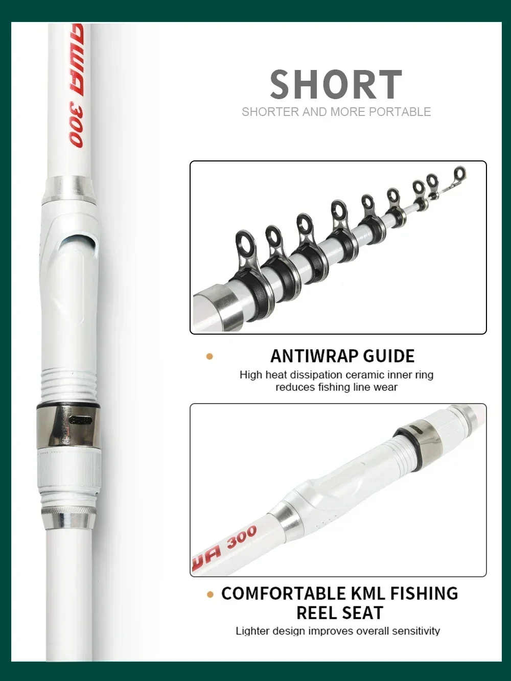 Caña de pescar telescópica giratoria, alimentador de carpa, portátil, de fibra de carbono, 1,5 M, 1,8 M, 2,1 M, 2,4 M, 2,7 M, 3,0 M, aparejos de viaje - imagen 4