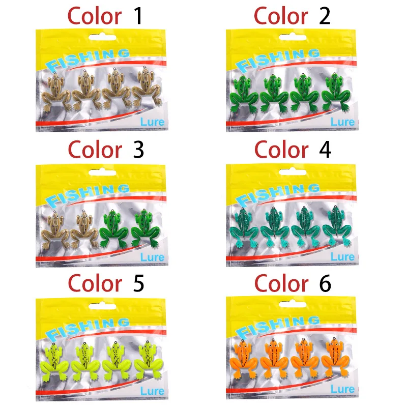 Señuelo de Gel de sílice para piezas, cebo suave de 5,2g y 6cm con gancho, Rana negra, matamoscas, trueno Artificial, Comida para peces, 4 unidades - imagen 5