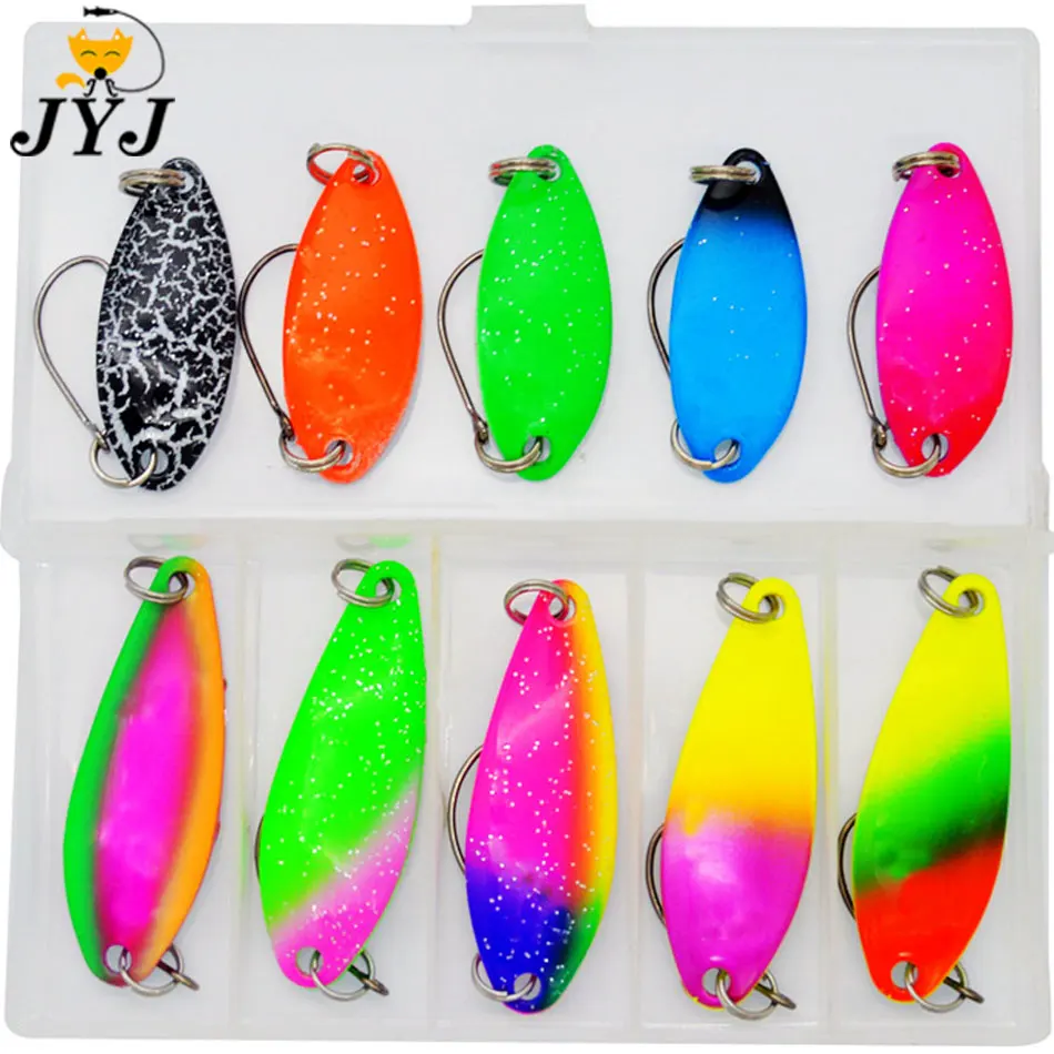 JYJ-Juego de Señuelos de Pesca, cebo wobbler para lucio y trucha, 3g, 4,5g, 5g, paquete de caja, 10 piezas por lote - imagen 3