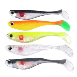 Señuelos blandos swimbait cola de paleta – Vinilo con ojos 3D para lubina