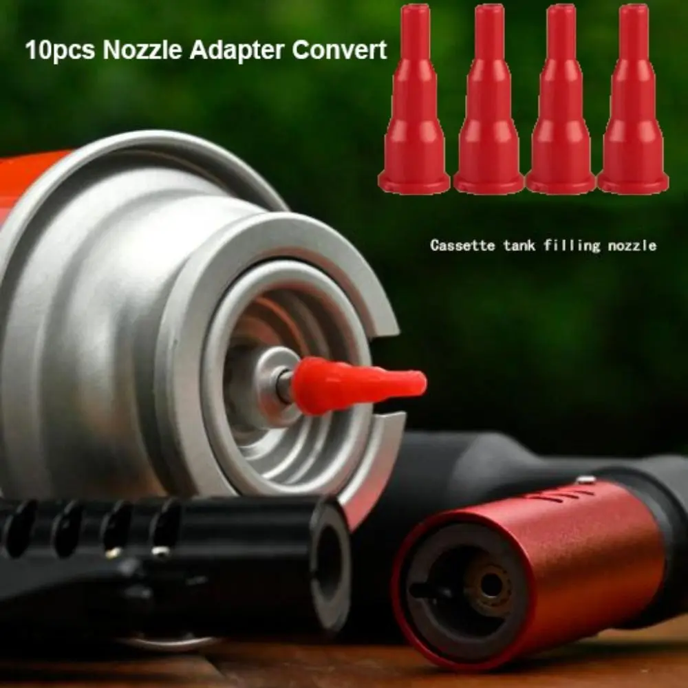 Adaptador de boquilla Universal de alta calidad, casete de conversión de plástico rojo, adaptador de cabezal de recarga de Gas reutilizable, 10 Uds. - imagen 4