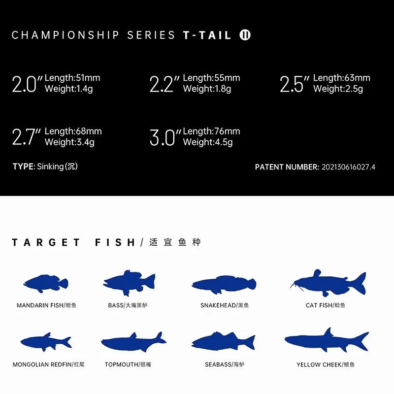 New2025 Lurefans JingJiT-tail II hundimiento cebo suave señuelo de pesca 51/55/63/68/76mm Wobbler Artificial pez mandarín cebo falso 10 Uds - imagen 4