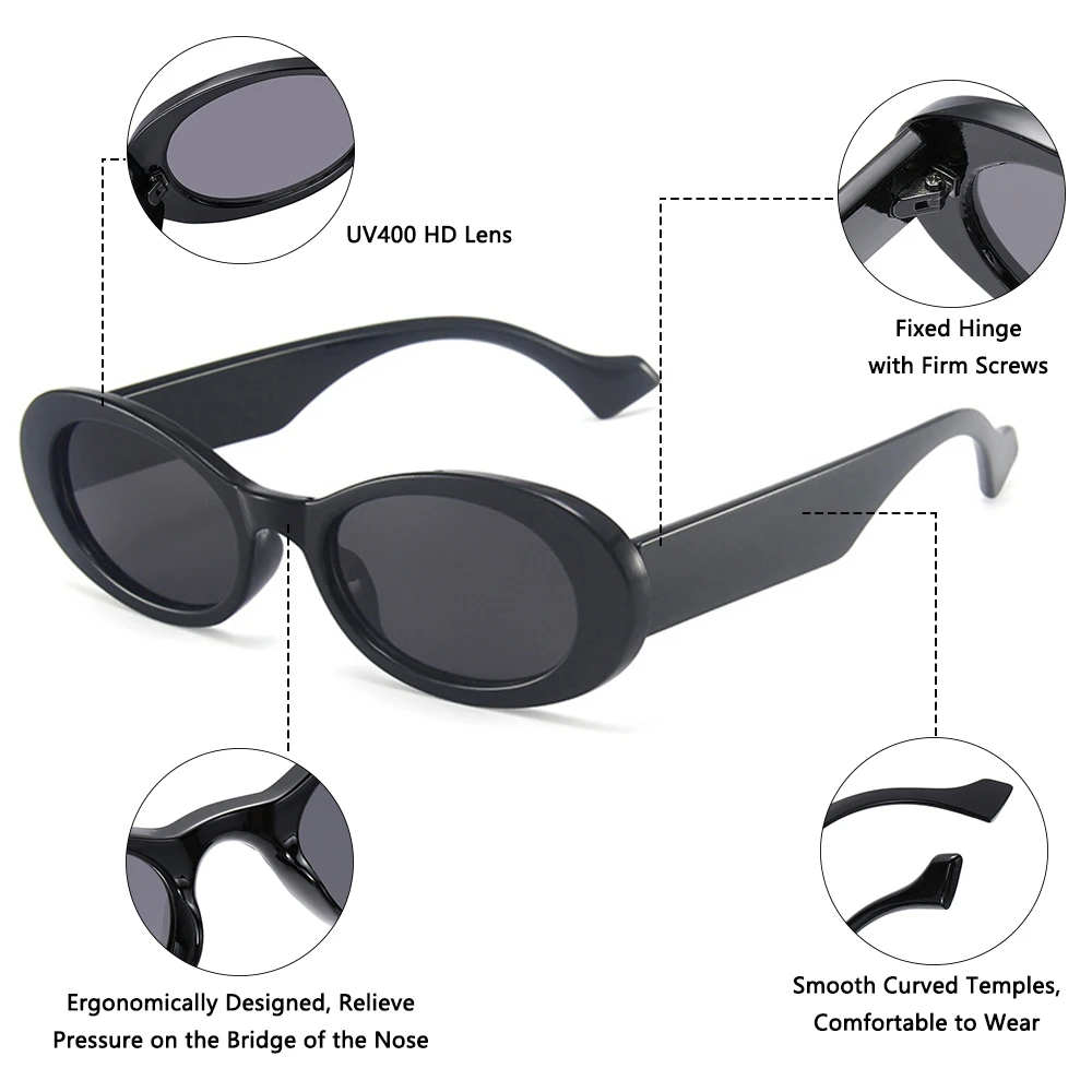 Gafas de sol ovaladas pequeñas de color gelatina para mujer, gafas de sol de tendencia - imagen 4