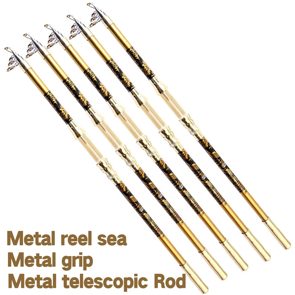Cañas de pescar telescópicas giratorias, pluma de cola dura, 2,1 m, 2,4 m, 2,7 m, 3m, 3,6 m, caña de Surf de Metal, viaje, costa, fundición, pesca en el mar - imagen 3