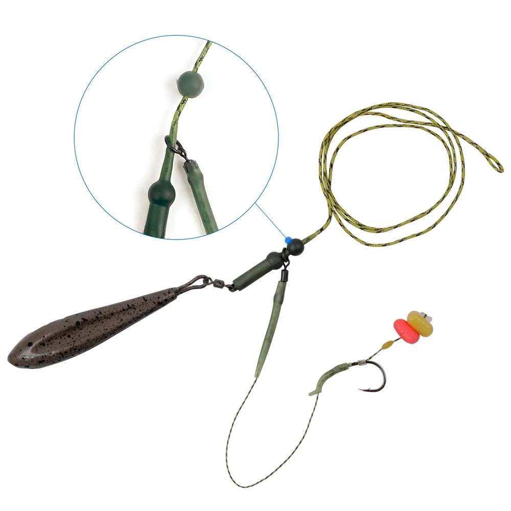 300 Uds. Cuentas de pesca de carpa de goma suave, cuentas redondas de 4mm, 5mm, 6mm, 8mm, aparejos de pesca de carpa preadheridos, accesorios de señuelo, aparejos - imagen 4